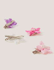 4-Pack Mini Satin Flower Hair Clips, , large
