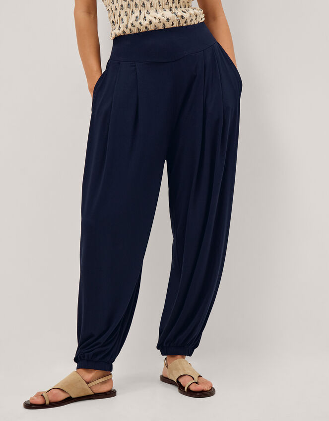 Holly Jersey Balloon Trousers, Blue (NAVY), large