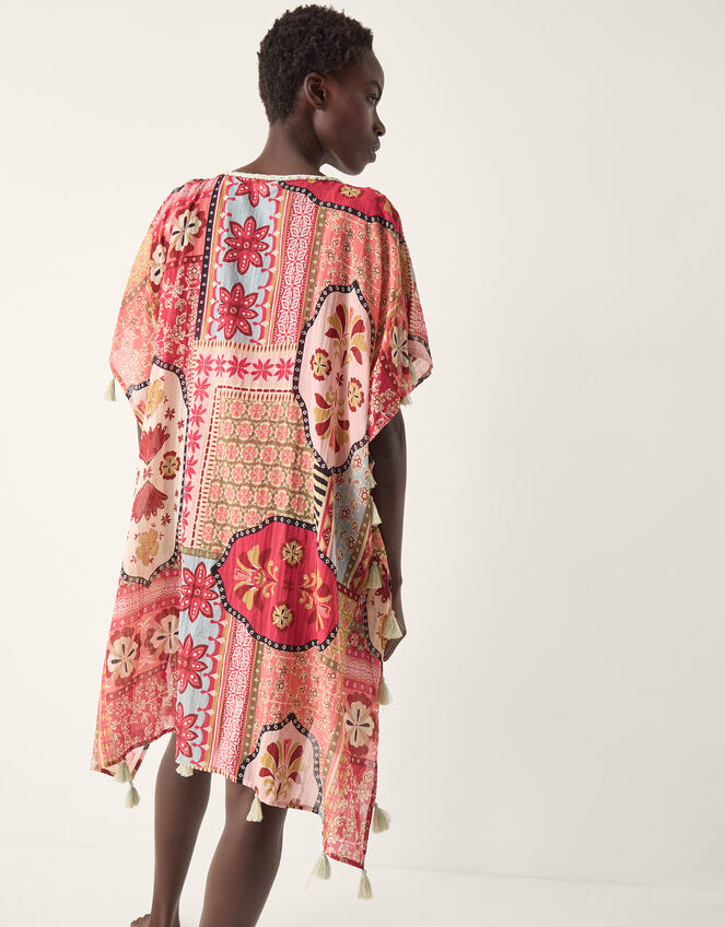 Patti Tile Print Mini Kaftan, Pink (DARK PINK), large