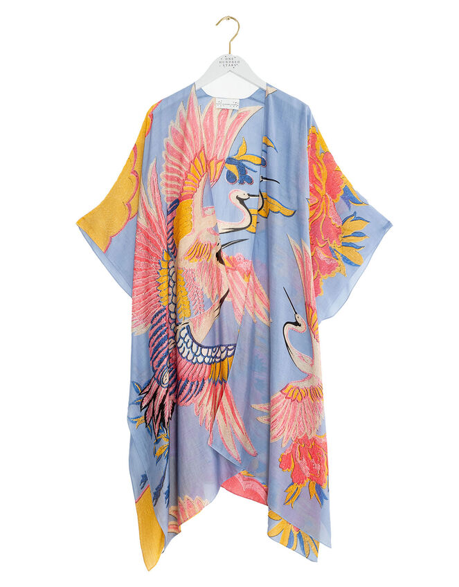 One Hundred Stars Crane Print Throwover Jacket, , large