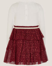 Baby Christmas Tree Disco Dress, Red (RED), large