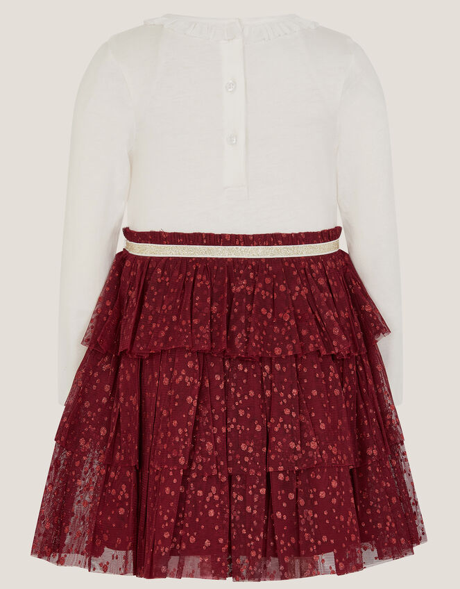 Baby Christmas Tree Disco Dress, Red (RED), large