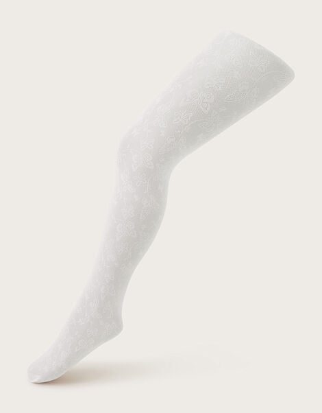 Lacy Butterfly Tights, White (WHITE), large