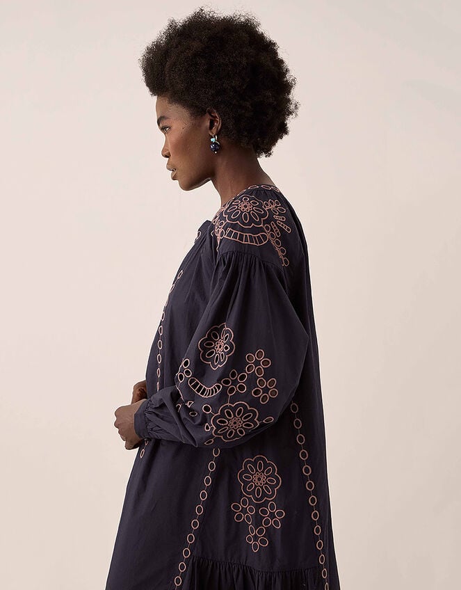 East Reni Broderie Dress, Blue (NAVY), large