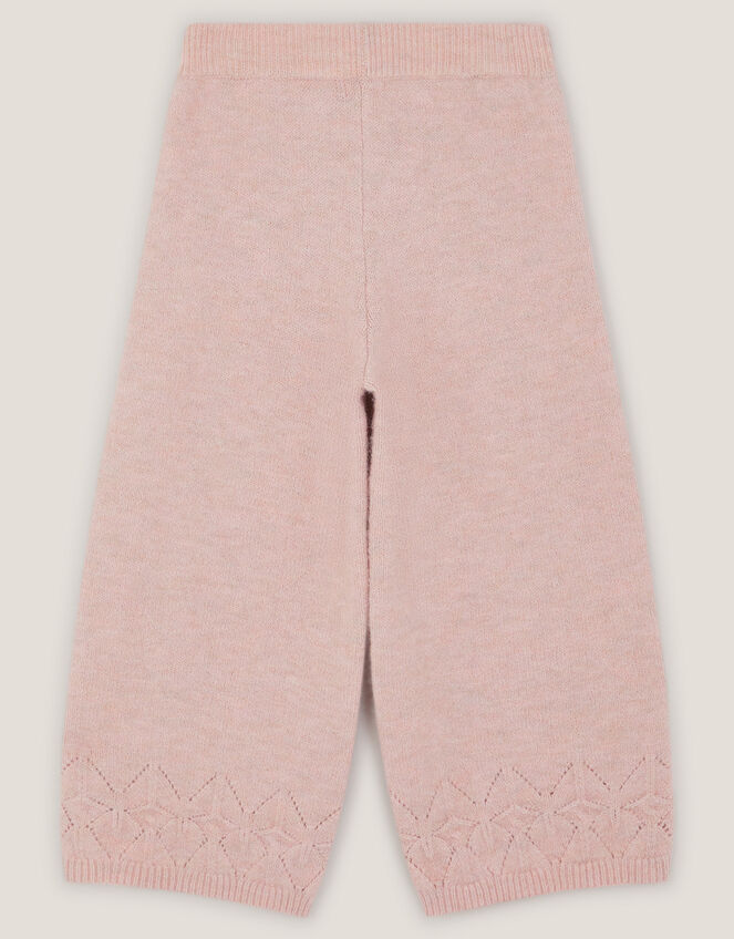 High Waist Cable Knit Trousers, Pink (PINK), large