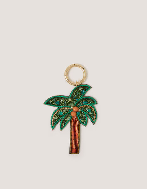 Beaded Palm Tree Bag Charm, , large