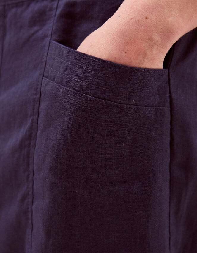 Lucy Regular Straight Leg Linen Trousers, Blue (NAVY), large