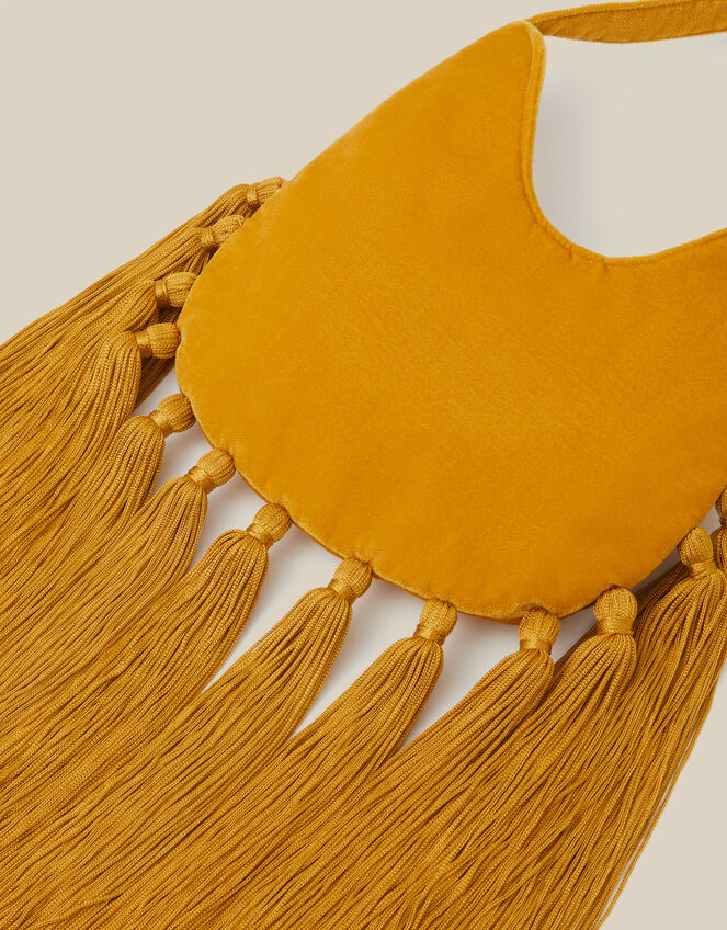 Tia Velvet Tassel Bag, , large