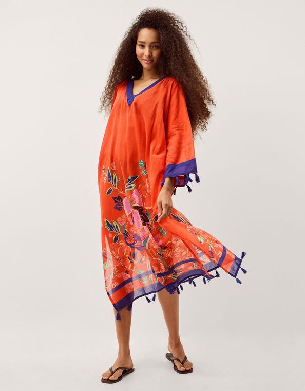 Carmen Floral Print Midi Kaftan, , large