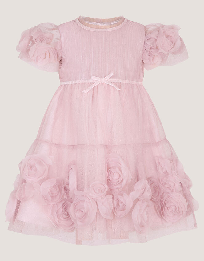 Baby Remi Rose Appliqu&eacute; Glitter Party Dress, Pink (PINK), large