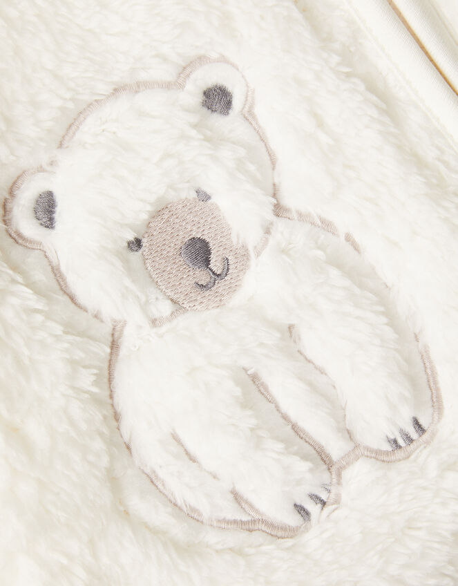 Baby Polar Bear Fleece Hoodie, White (WHITE), large