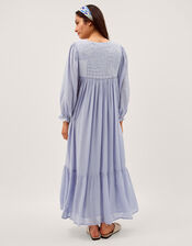 Maison Hotel Lilou Long Sleeve Embroidered Maxi Dress, LAVENDER, large