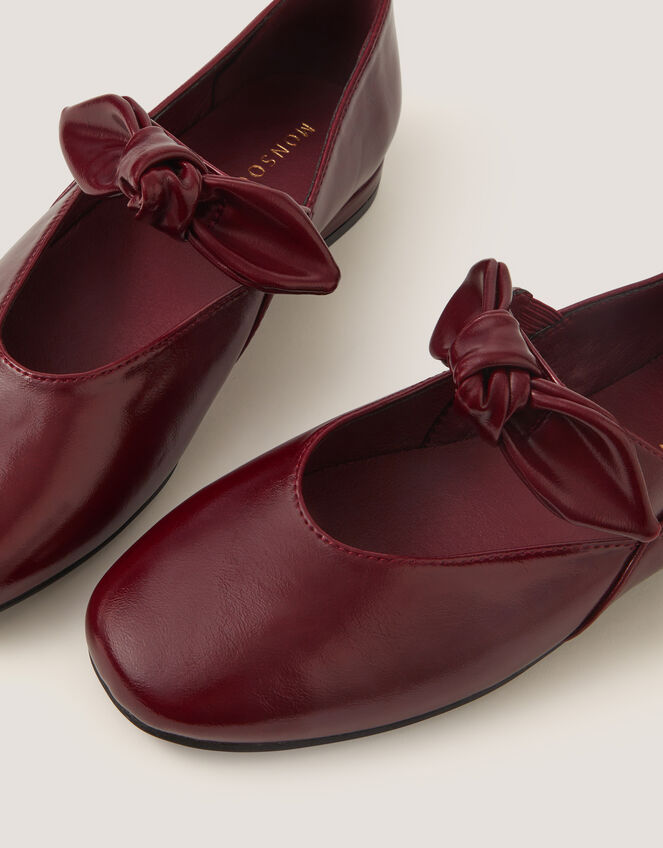 Hari Bow Mary Jane Ballet Flats, Red (BURGUNDY), large