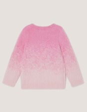 Embellished Christmas Tree Ombr&eacute; Jumper, Pink (PINK), large
