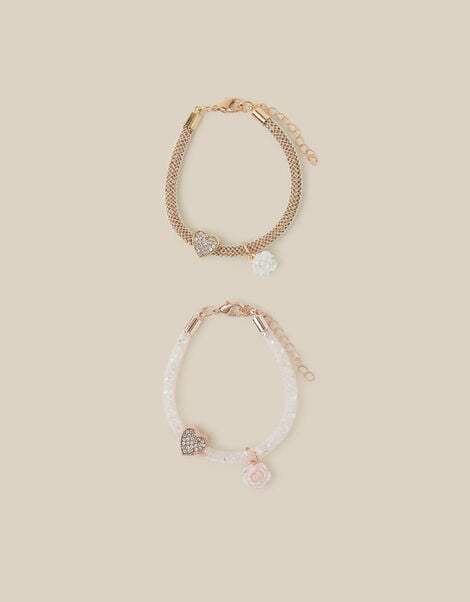 2-Pack Rose Heart Mesh Bracelets , , large