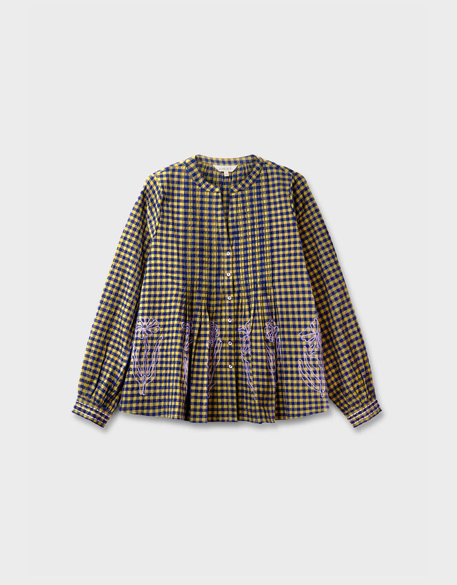 East Dilly Embroidered Gingham Blouse, Multi (MULTI), large