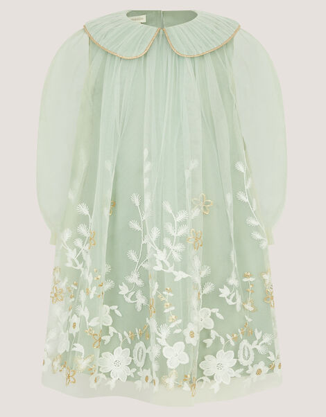 Veronica Floral Tulle Party Dress, Green (SAGE), large