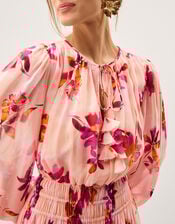 Mabel Long Sleeve Floral Maxi Dress, Pink (PINK), large