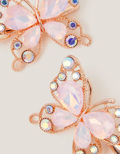 2-Pack Gemstone Butterfly Hair Clips, Pink (PINK), large