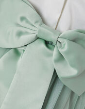 Angelica Bow Tulle Flower Girl Dress, Green (SAGE), large