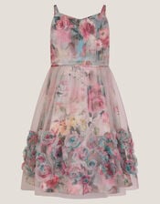 Rose Appliqu&eacute; Tulle Dress, Multi (MULTI), large