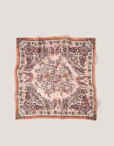 Ines Floral Square Cotton Scarf, , large