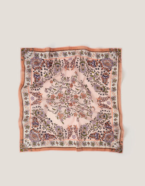 Ines Floral Square Cotton Scarf, , large