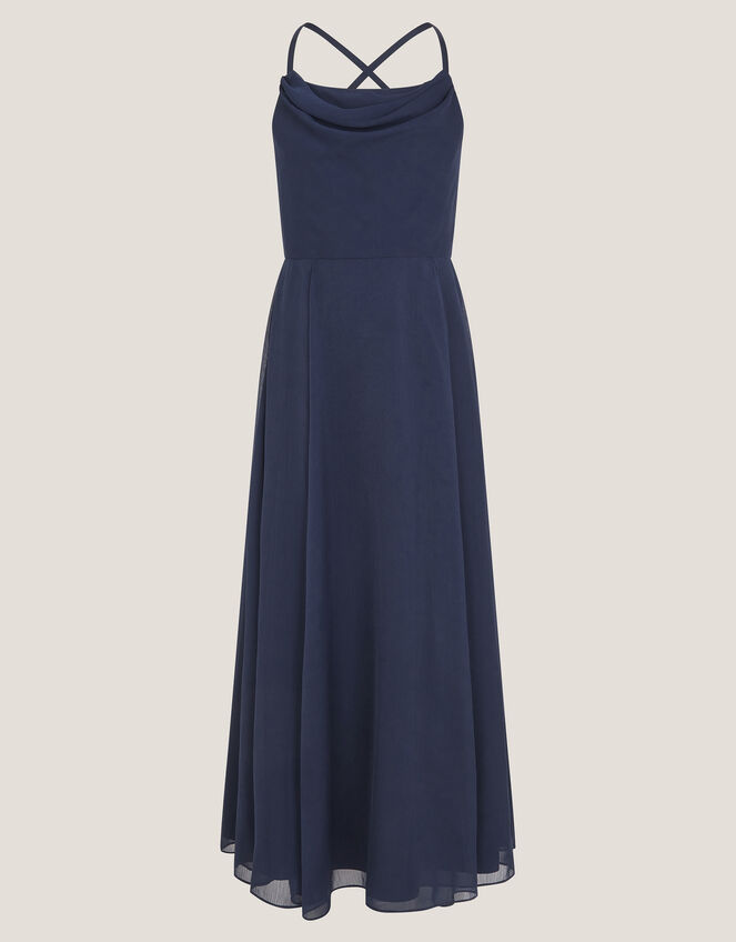 Cali Cowl Neck Prom Dress, Blue (NAVY), large