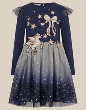 Unicorn Ombr&eacute; Disco Dress, Blue (NAVY), large