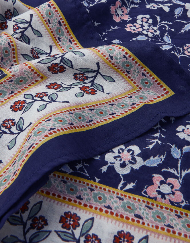 Nima Floral Square Cotton Scarf, , large