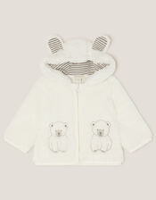 Baby Polar Bear Fleece Hoodie, White (WHITE), large