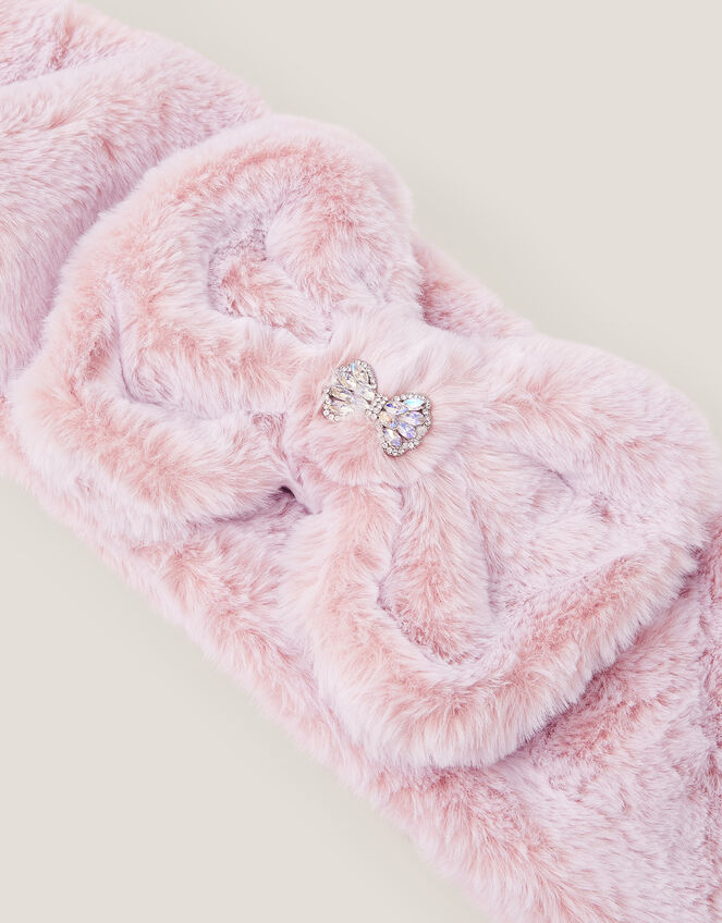 Faux Fur Bow Scarf, , large