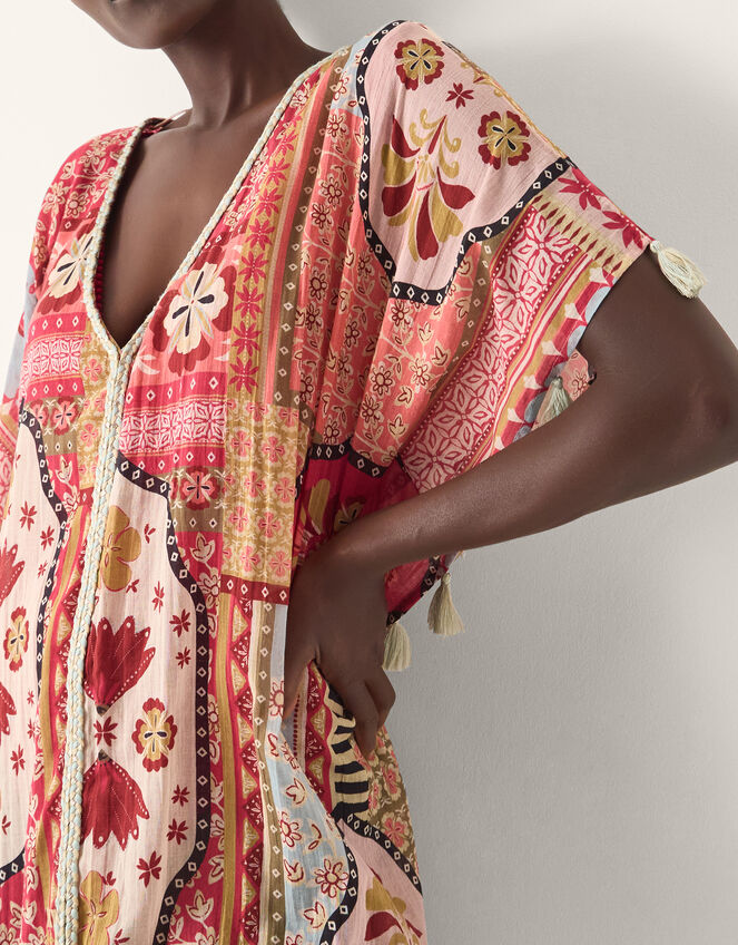 Patti Tile Print Mini Kaftan, Pink (DARK PINK), large