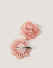 2-Pack Bridesmaid Flower Hair Clips, Pink (PINK), large