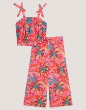 Tropical Swirl Tank Top & Trousers Set, Orange (ORANGE), large