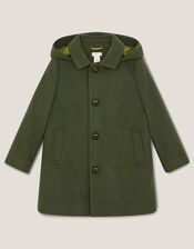 Hooded Collar Coat, Green (GREEN), large