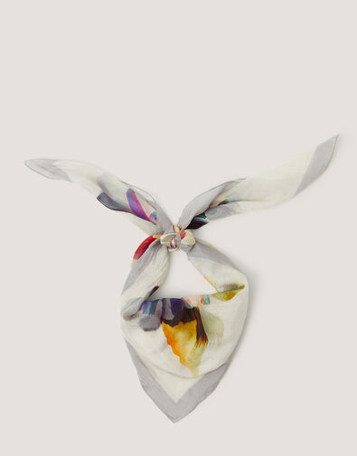 Aimee Lou Floral Square Silk Scarf, , large