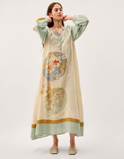 Clemence Amelie Floral Dobby Midi Dress, Cream (CREAM), large