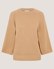 Codie &frac34; Sleeve Jumper, Brown (TOFFEE), large