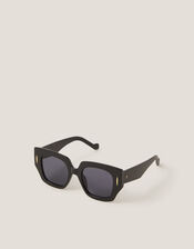 Chunky Square Sunglasses, Black (BLACK), large