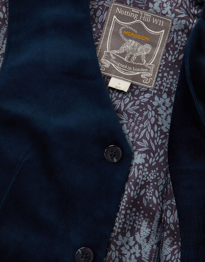 Velvet Waistcoat, Blue (NAVY), large