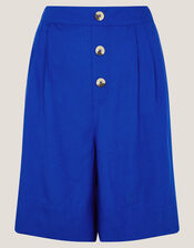 Lucy Linen Blend Longline Shorts, Blue (COBALT), large