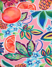 Fruit Print Asymmetrical Swimsuit, Pink (PINK), large