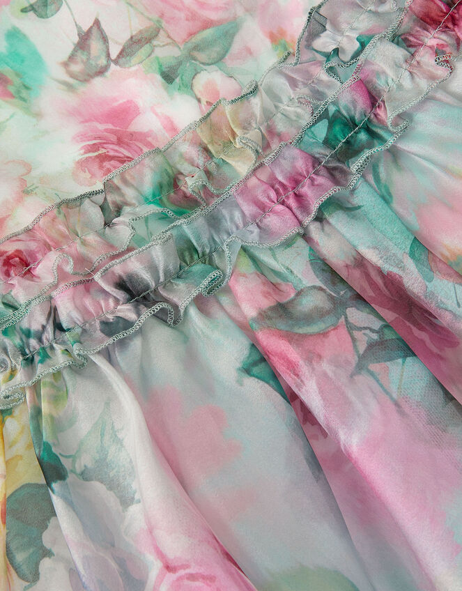 Floral Print Ruffle Tiered Dress, Multi (MULTI), large