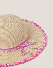 Braided Sequin Straw Sun Hat, Multi (MULTI), large