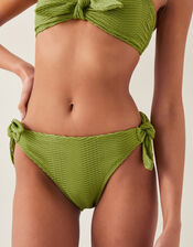 Alina Rib Tie-Side Bikini Bottom, Green (GREEN), large