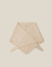 Taya Large Knitted Triangle Scarf, Natural (NATURAL), large