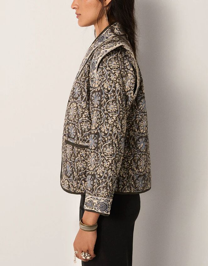 Maison Hotel Sugata Floral Quilted Jacket, Blue (BLUE), large