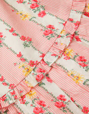 Frilly Floral Stripe Print Dress, Pink (PINK), large