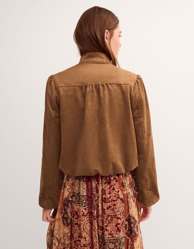 Lucia Faux Suede Jacket, Brown (BROWN), large